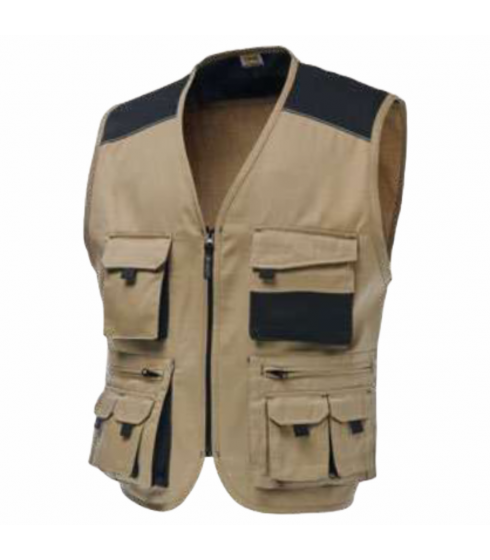 GILET MULTITASCHE LOGICA MODELLO SAFARI BEIGE