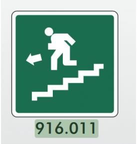 CARTELLO SCALE DI EMERGENZA SCENDI SX IN ALLUMINIO 20 X 20 CM