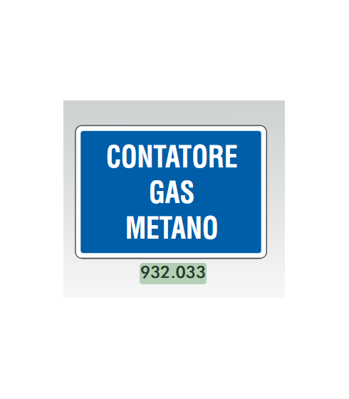 CARTELLO ALLUMINIO 20X30 CM CONTATORE GAS METANO