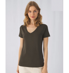 T-SHIRT TOP TEXT MODELO INSPIRE IN COTONE BIO SCOLLO A V