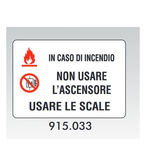 CARTELLO ALLUMINIO 20X30 NON USARE ASCENSORE MA SCALE