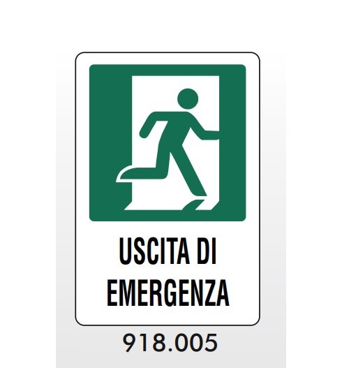 CARTELLO ALLUMINIO 20X30 USCITA EMERGENZA A DX